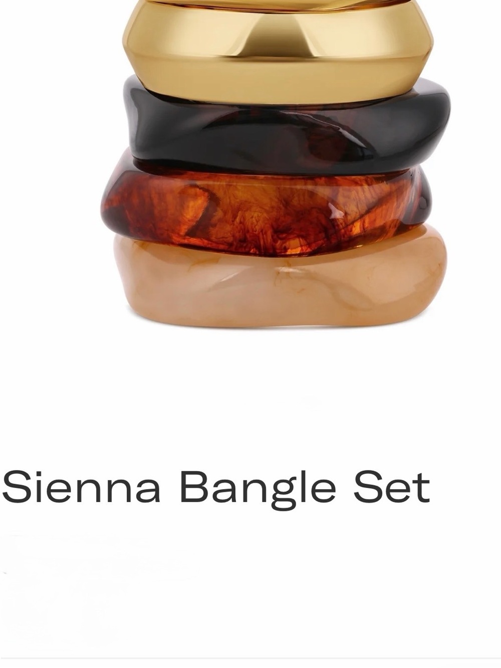 Sienna Bangle Set - Multi Brown Resin Stackable Bracelets